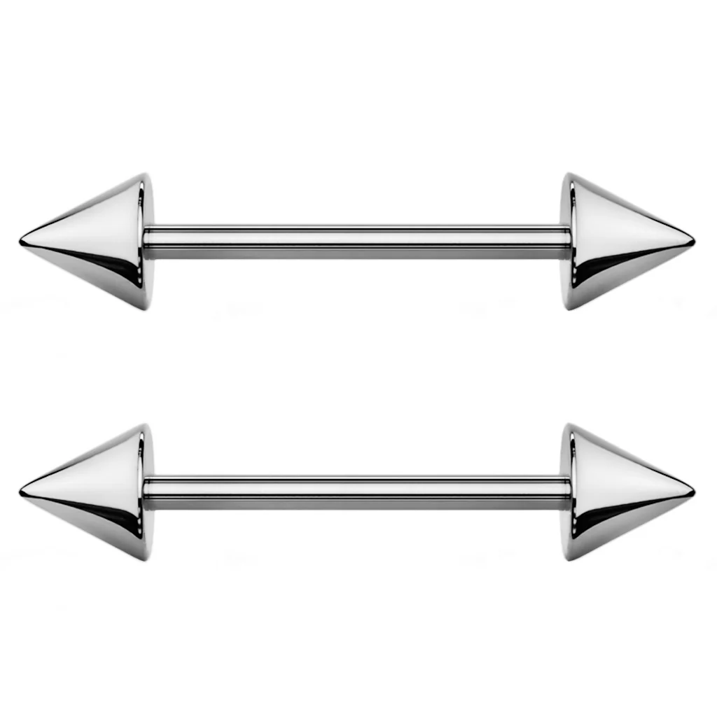 Stainless Steel Spike Nipple Ring Bar