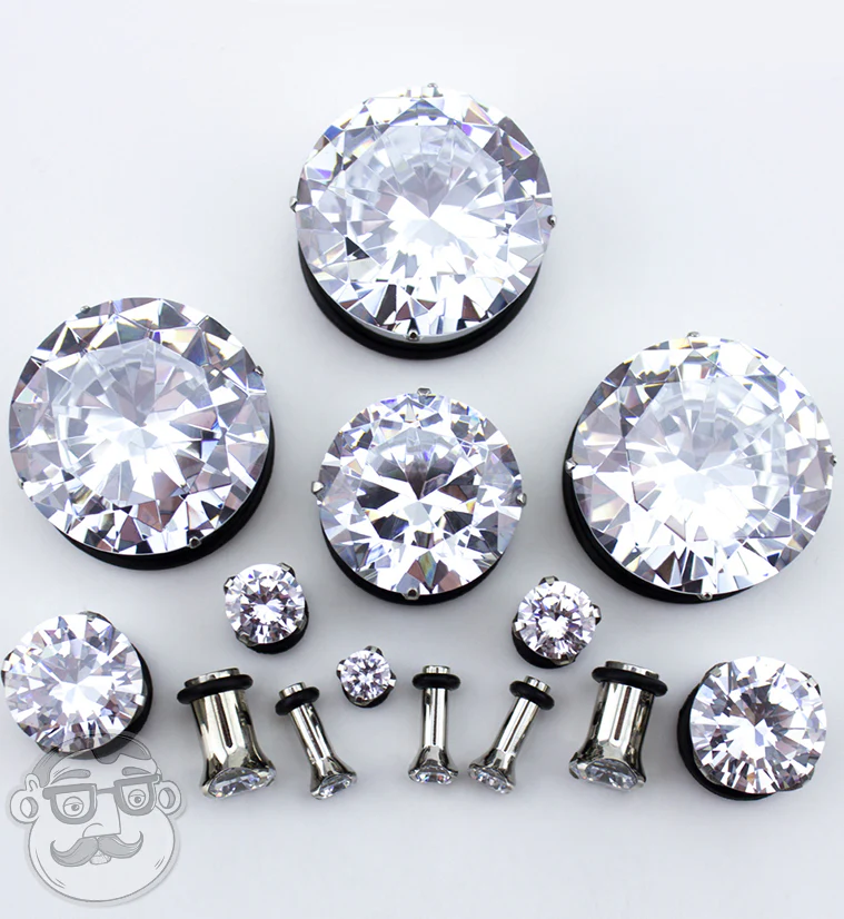 Steel CZ Diamond Hollow Plugs - Image 6