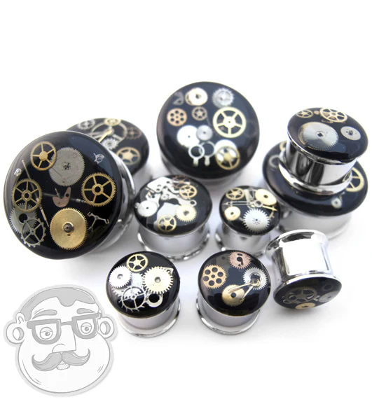 Steel Steampunk Plugs - Image 8