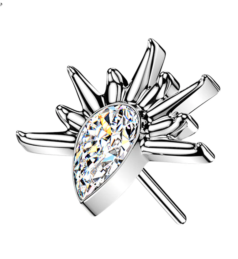 Sunset Teardrop CZ Titanium Threadless Top
