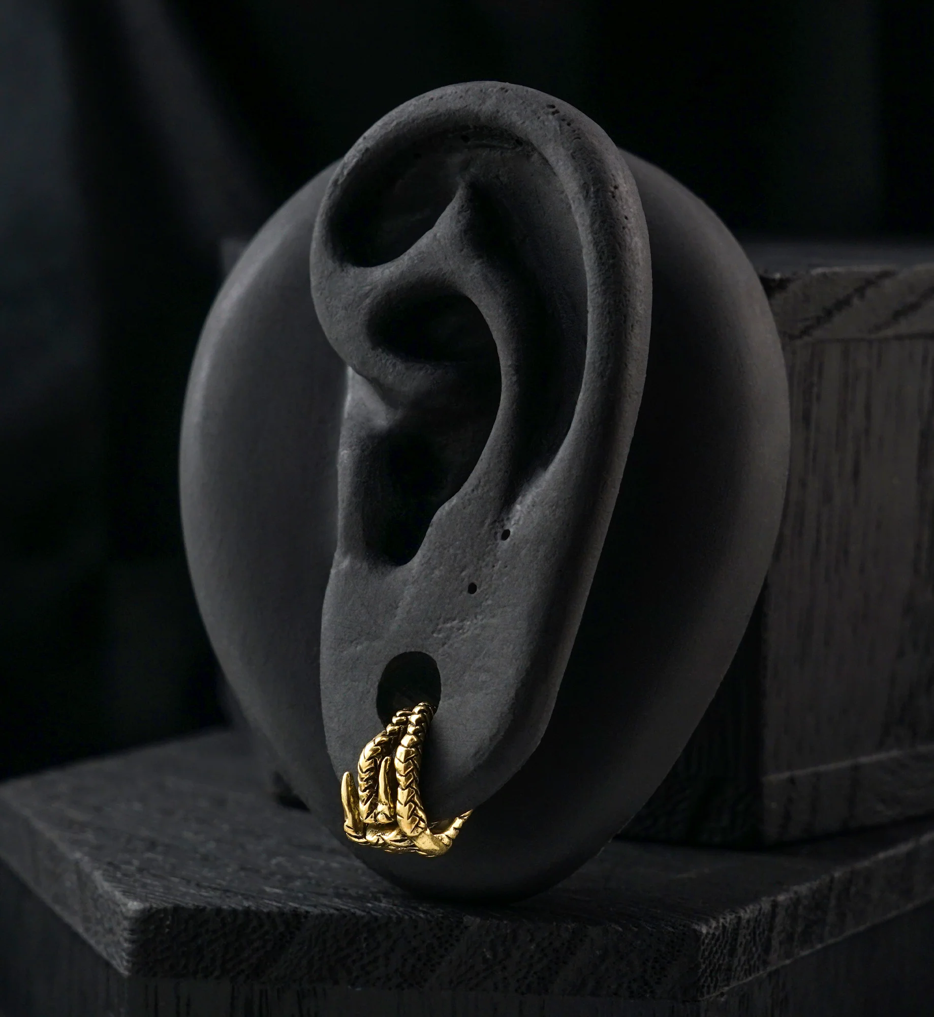 Talon Grip Brass Hinged Stretched Ear Cuffs - Image 2