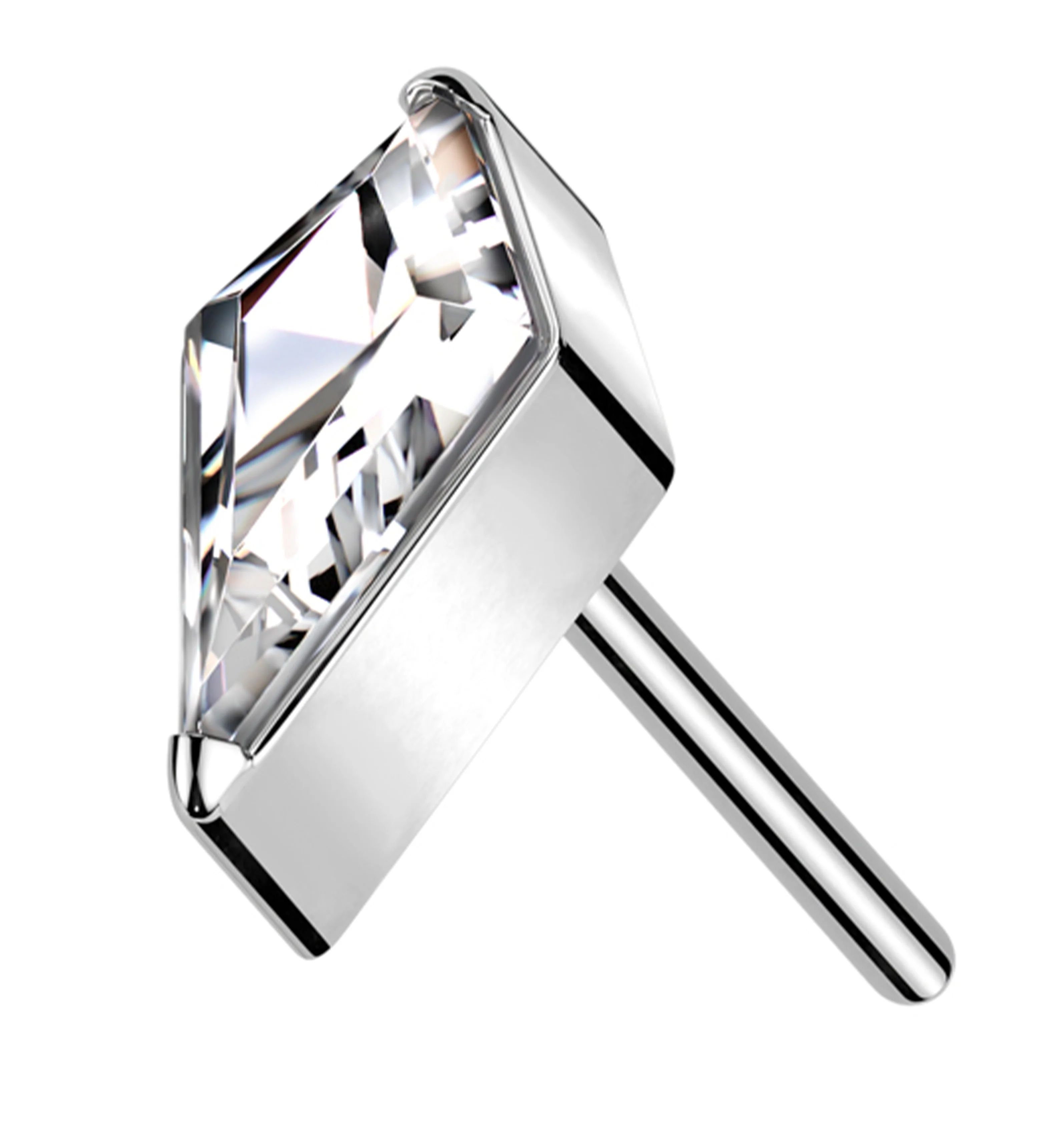 Tetra Clear CZ Titanium Threadless Top