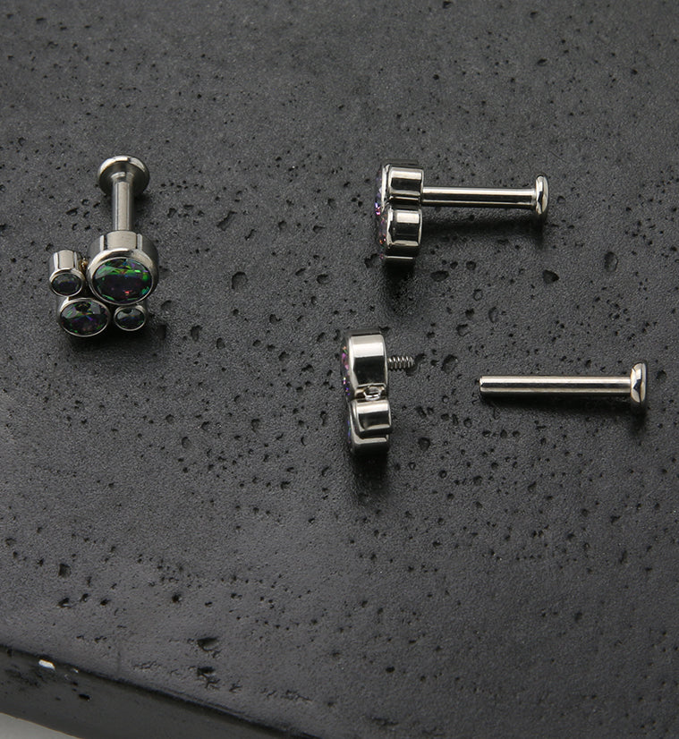 Tetrad Black Aurora CZ Titanium Labret - Image 2