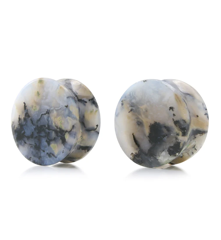 Tiger Agate Dendritic Stone Plugs 3/4" (19mm) Version 3 - Image 2
