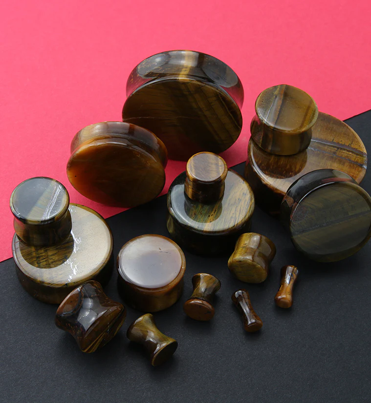 Tiger Eye Double Flare Plugs - Image 2