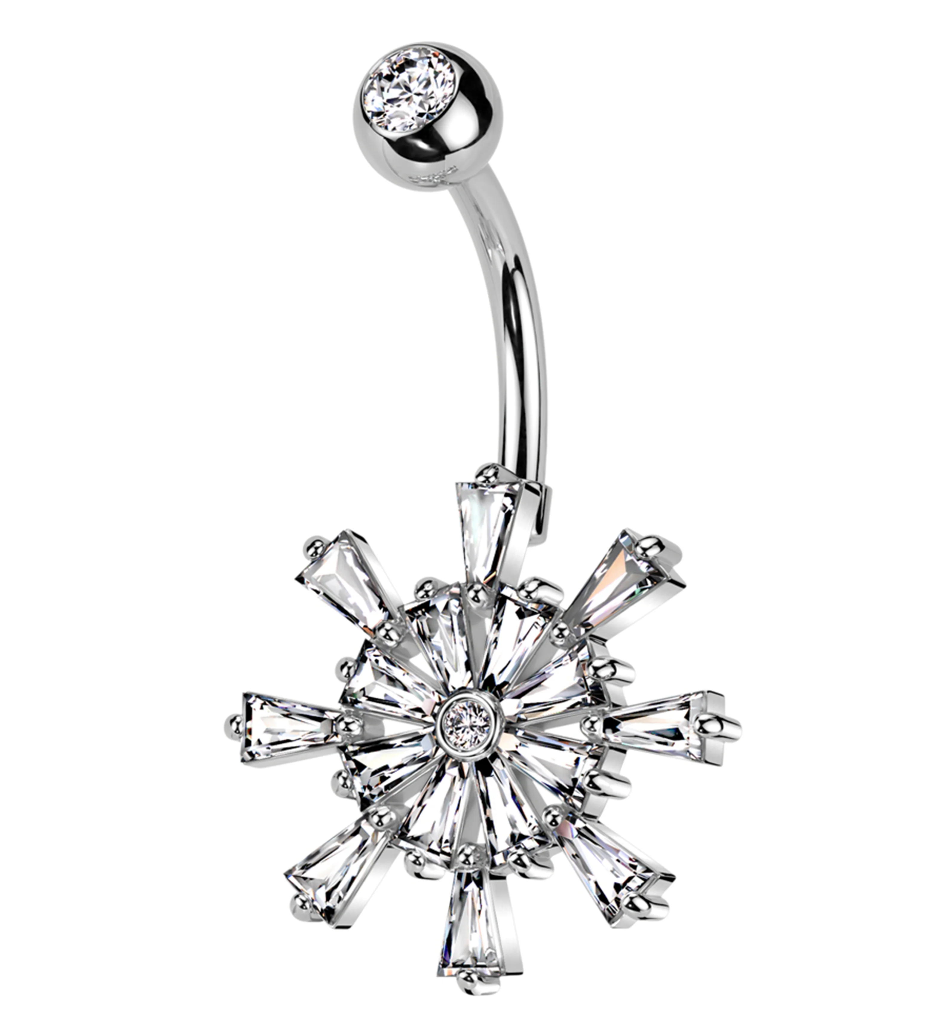 Tiller Burst Stainless Steel Belly Button Ring
