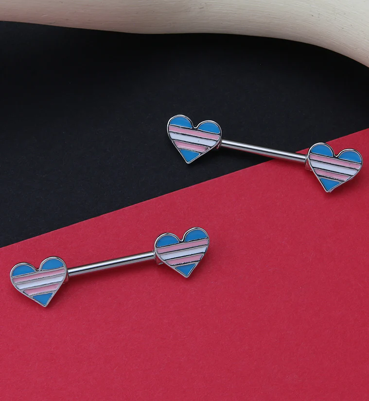Pride Front Facing Heart Nipple Rings Version 1 - Image 2