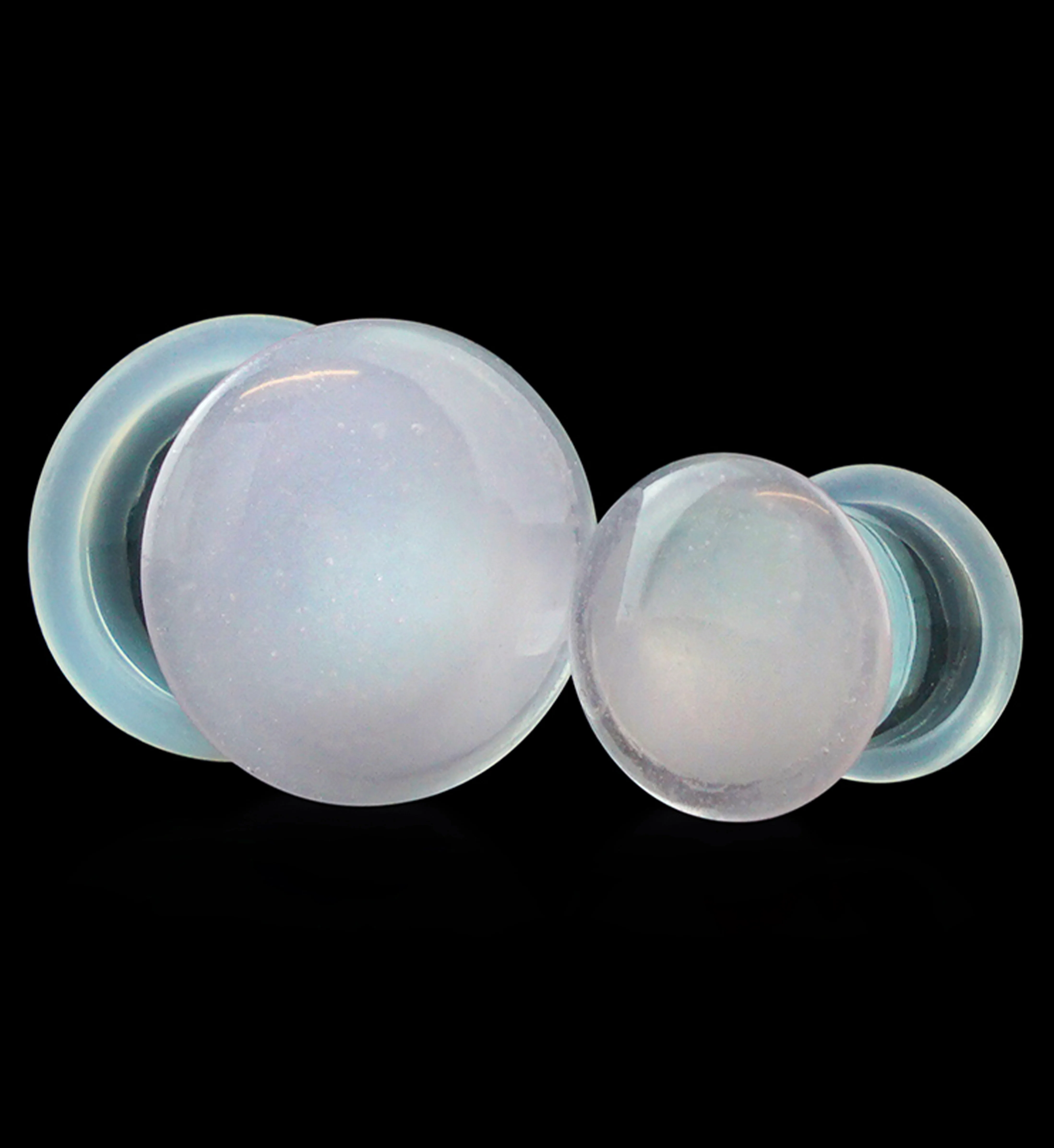 Translucent Pink Color Front Single Flare Glass Plugs
