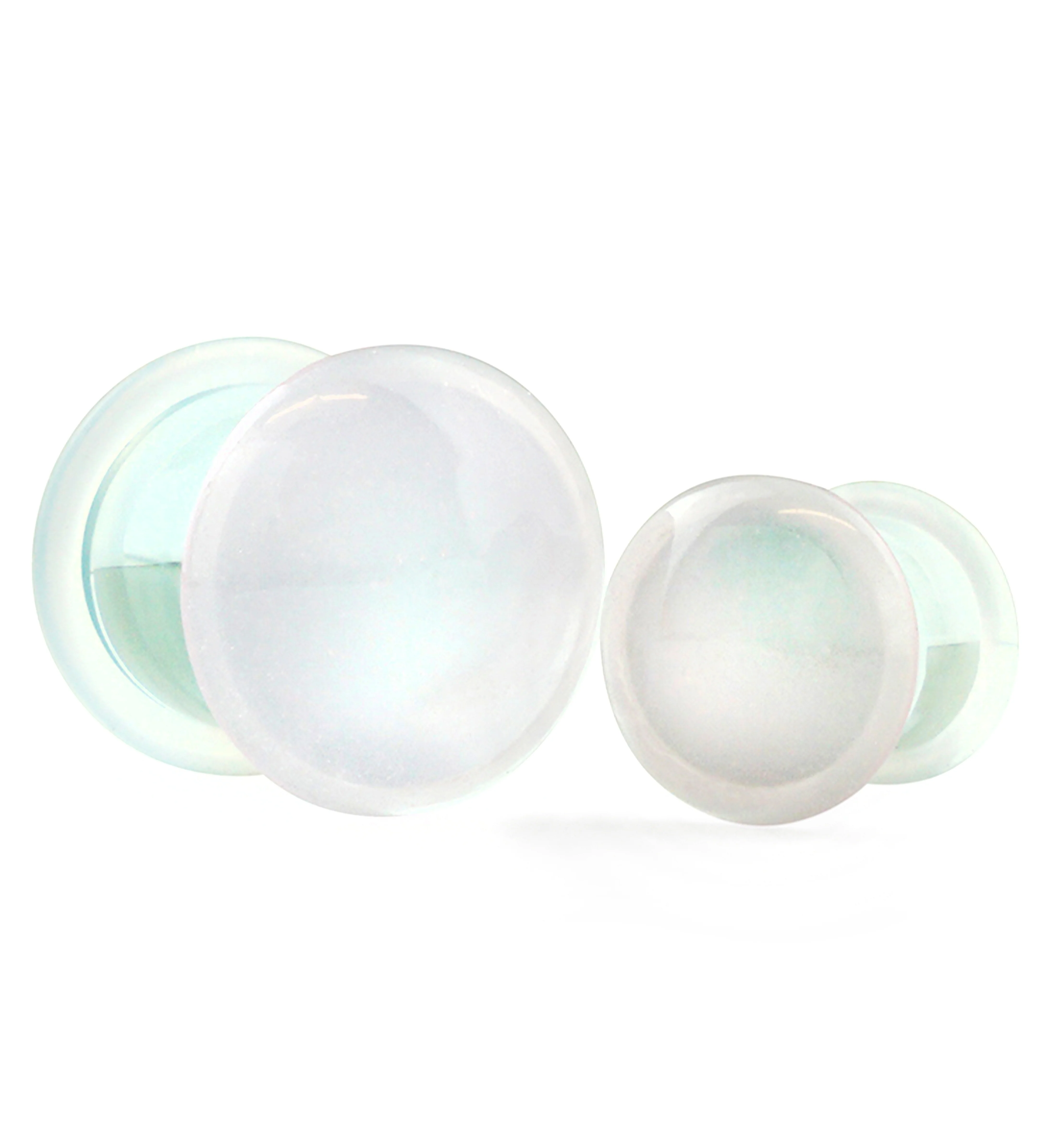 Translucent Pink Color Front Single Flare Glass Plugs - Image 5