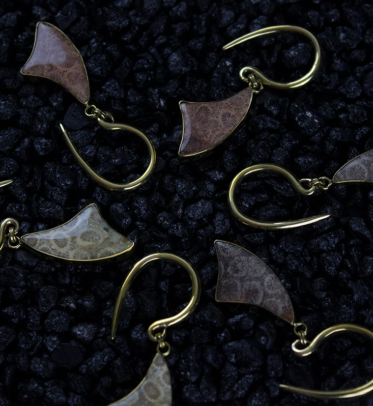 Triad Fossilized Coral Brass Hangers - Image 2