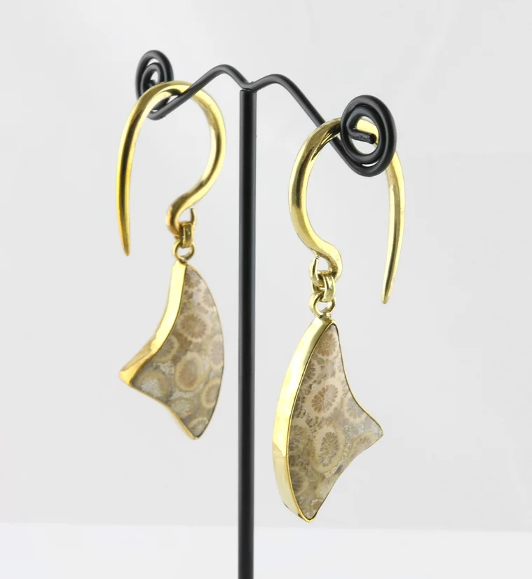 Triad Fossilized Coral Brass Hangers - Image 3
