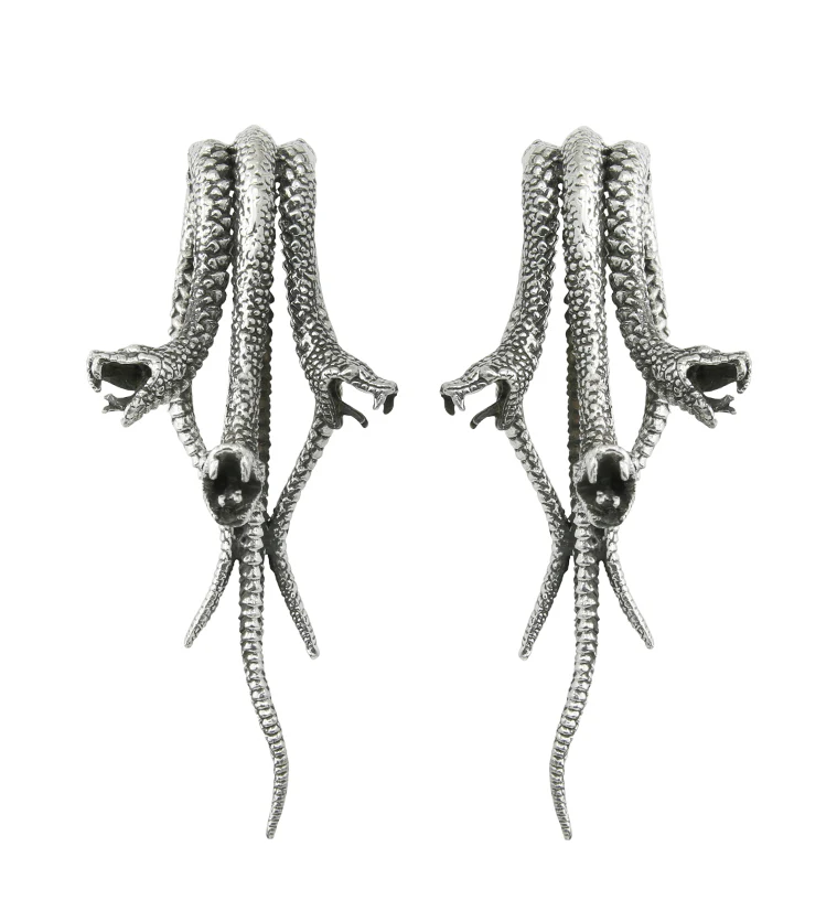 Triple Serpent White Brass Ear Weights - Image 4