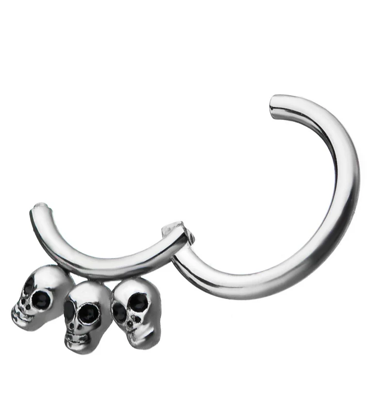 Triple Skull Hinged Segment Ring - Image 2