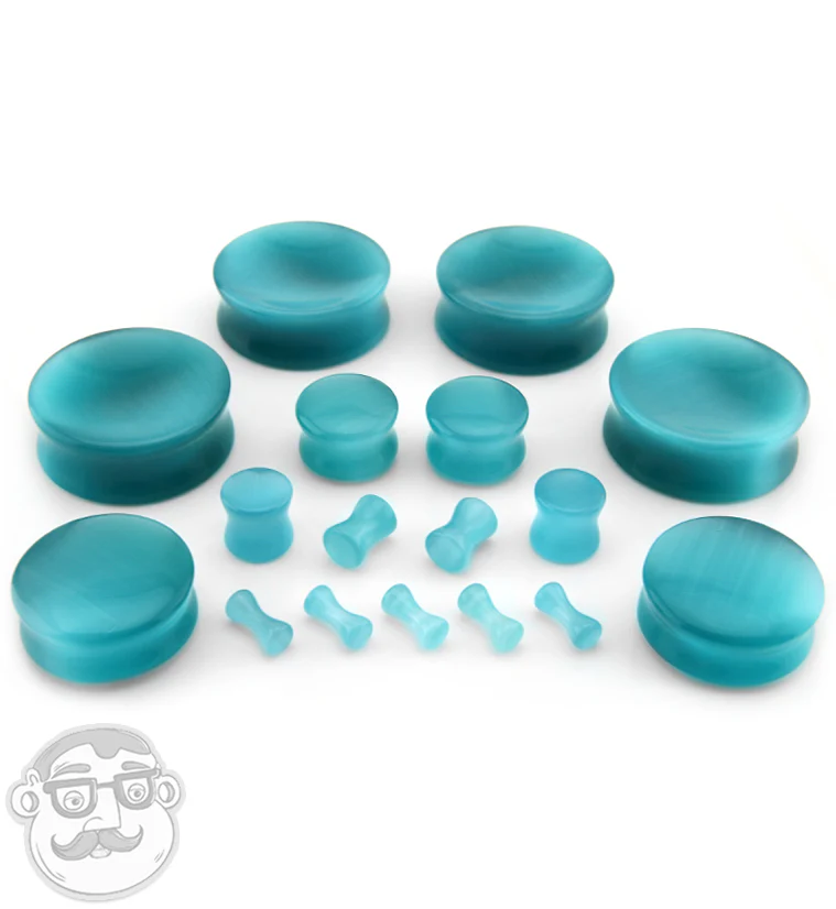 Turquoise Cat's Eye Glass Plugs - Image 2