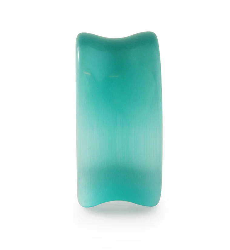 Turquoise Cat's Eye Glass Plugs - Image 5