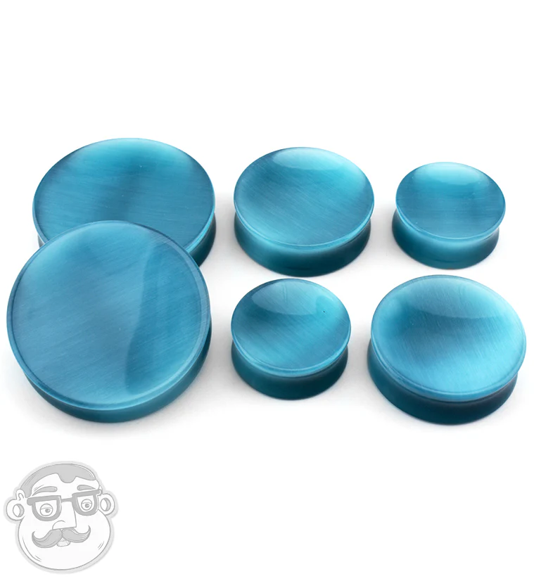 Turquoise Cat's Eye Glass Plugs - Image 8