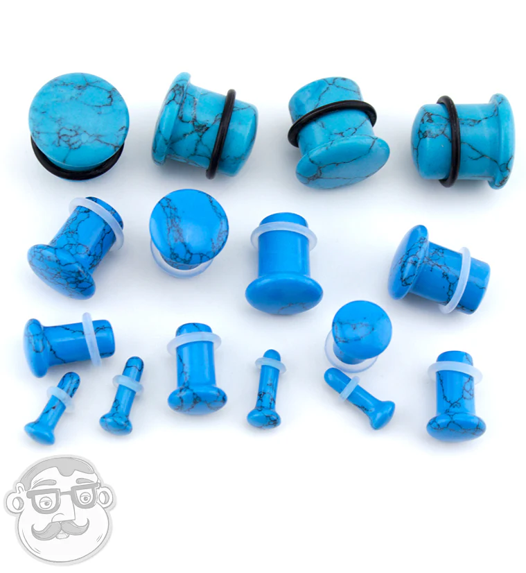 Turquoise Howlite Stone Single Flare Plugs - Image 7