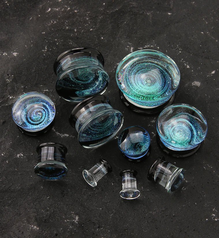 Twilight Cosmos Glass Double Flare Plugs - Image 3