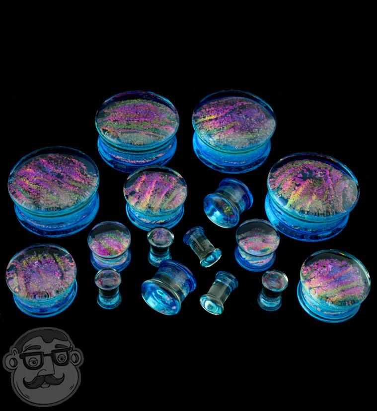 Vice Blue & Pink Dichroic Glass Plugs - Image 5
