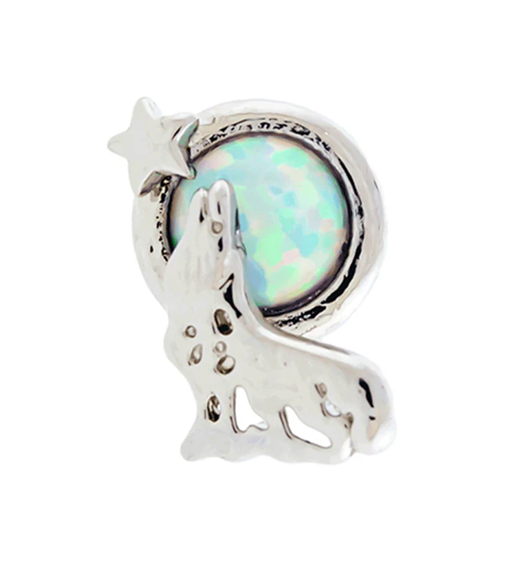 Wolf Howl White Opalite Cartilage Barbell